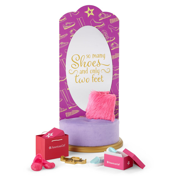 American Girl SHOE STORE STORAGE TOWER Shoes Sizer Boxes Mirror Pillow Seat Bag - Picture 6 of 10